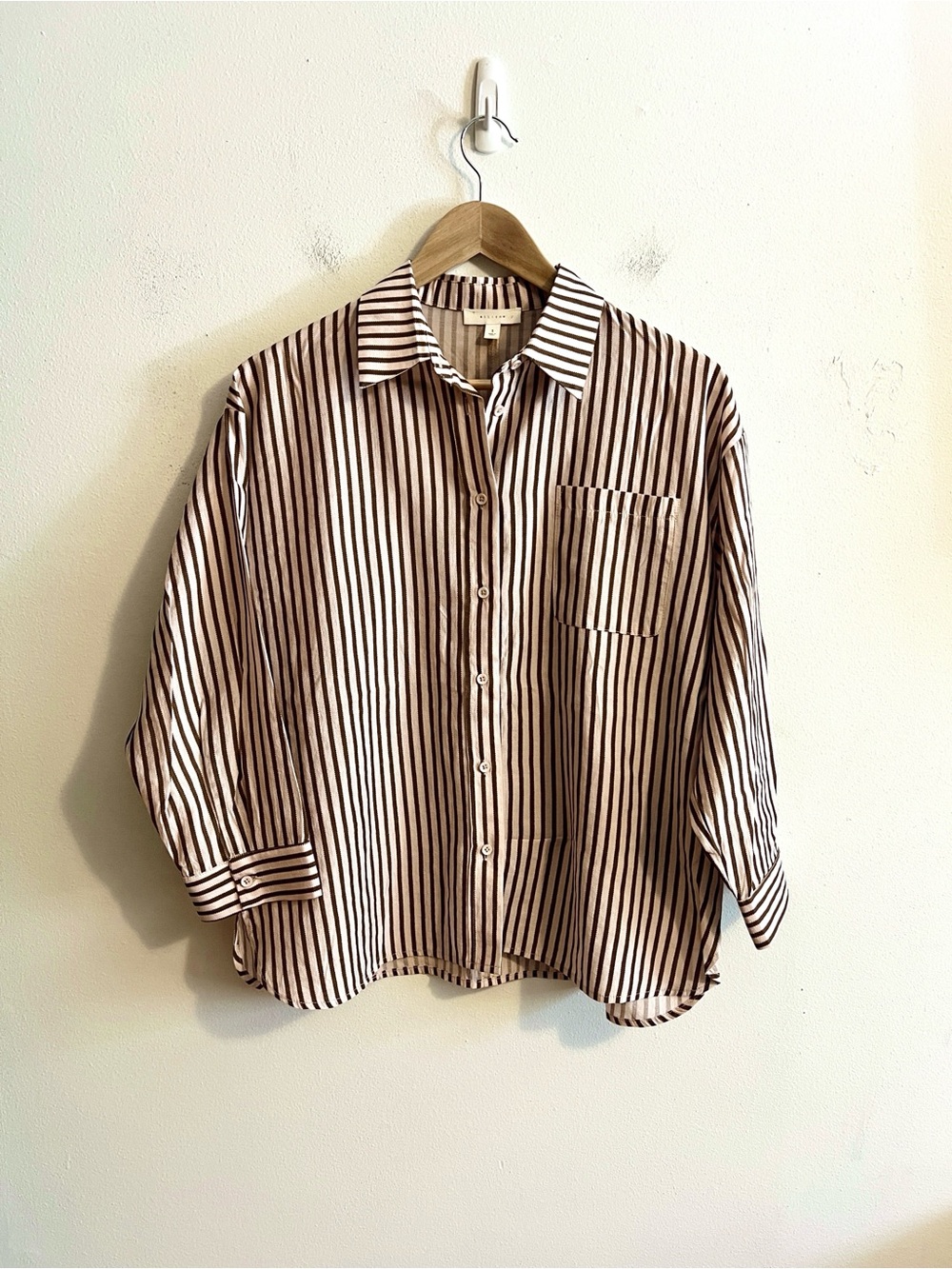 all:row boutique brown and light pink long sleeve